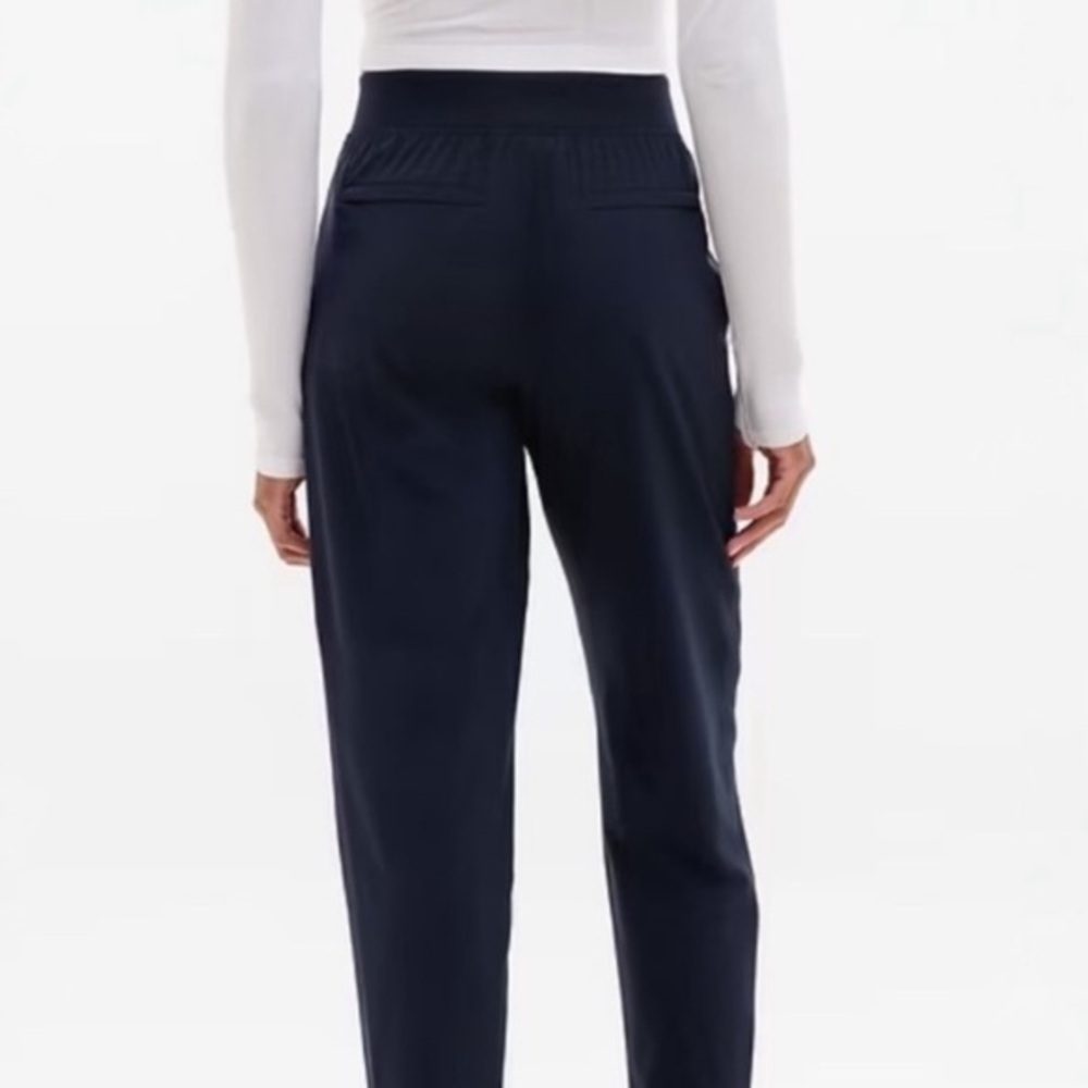 Athleta New Brooklyn Ankle Pants Size 16 Navy Blue Mid Rise Pull On - Picture 8 of 16